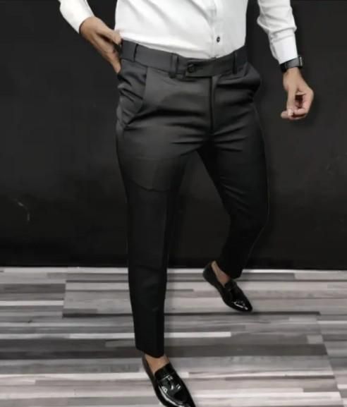 Premium Waist Adjustable Lycra Men's Trouser Black